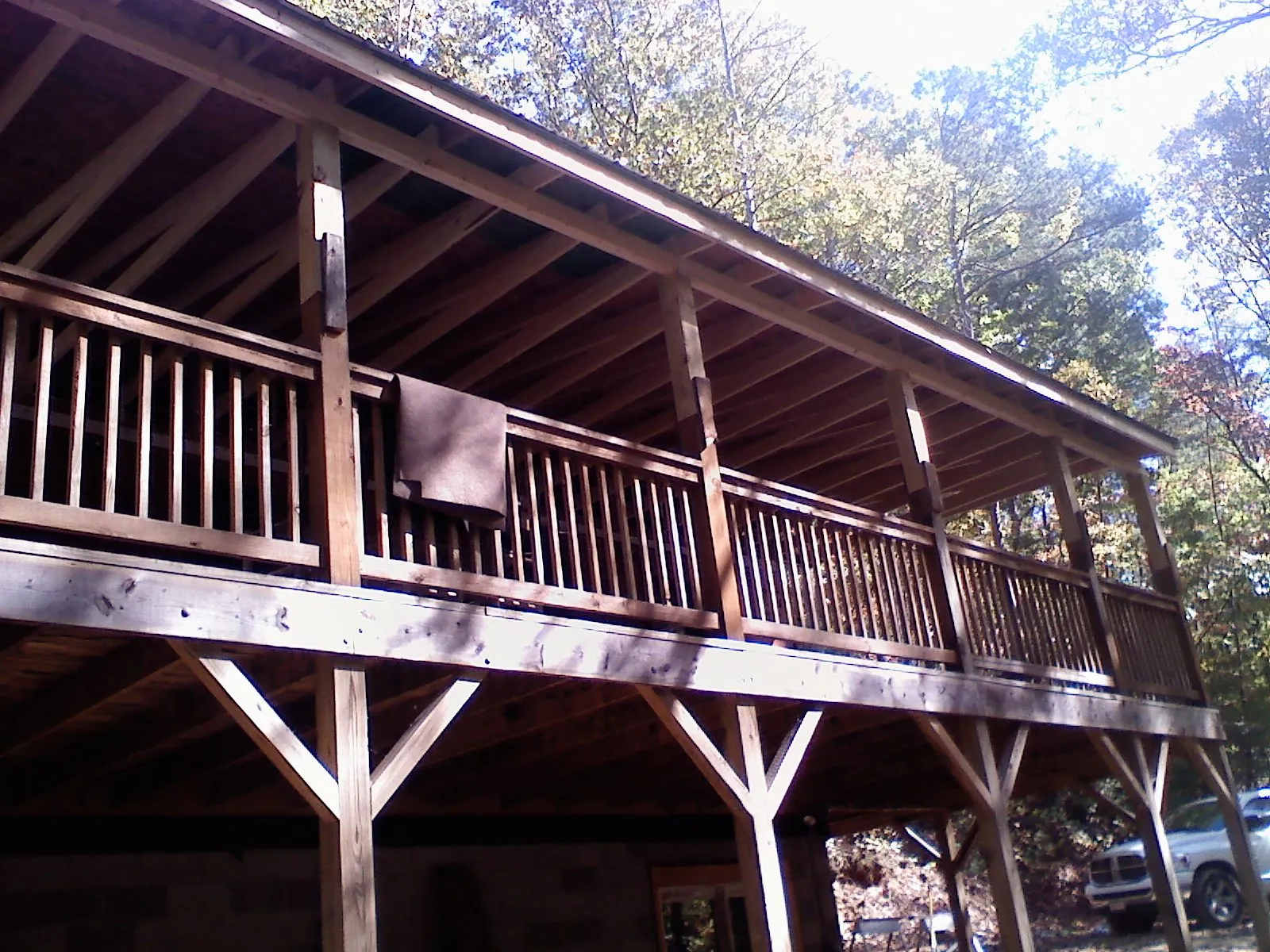 Timber framing under a new elevated porch and deck — Roof Leak Repair in Payne by Roofing Brothers